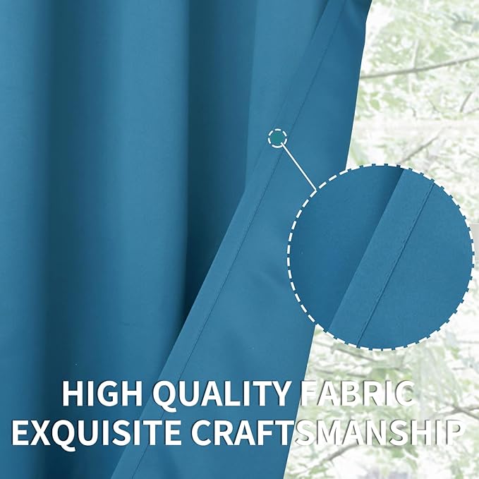 BGment Blackout Curtains - Grommet Thermal Insulated Room Darkening Bedroom and Living Room Curtains, Set of 2 Panels (52 x 54 Inch, Steel Blue)