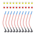 FT2-10 10 Pack 12V Car Add-a-Circuit Fuse Tap Adapter Mini ATS Blade Automotive by Unifizz