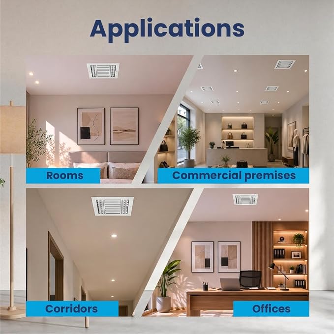 10x8 Aluminum 3-Way Air Vent Cover Wall or Ceiling Register – Quiet HVAC Vent - Image 5