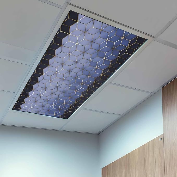 2x4 ft Fluorescent Light Cover for Ceiling Abstract Blue Black Gradient - Image 9