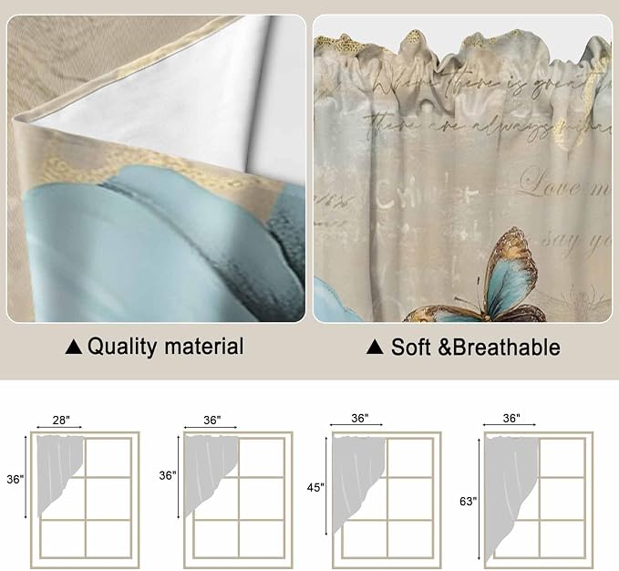 Spring Flowers Swag Valances for Windows, Vintage Rustic Tulips Floral - Image 5