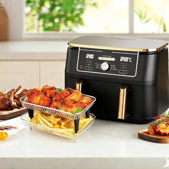 BYKITCHEN Air Fryer Rack for Ninja 8 QT DZ201/ SL201 DualZone Airfryer/Bella - Image 8