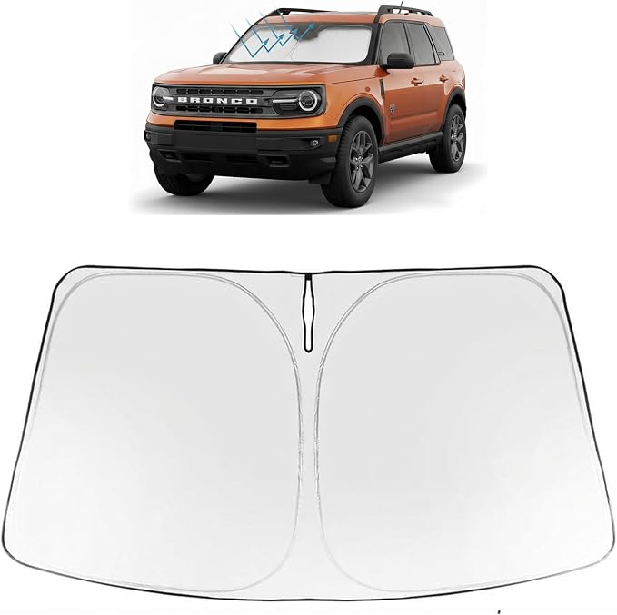 Proadsy Windshield Sun Shade Custom Fit Ford Bronco Sport 2021-2026 Foldable by Proadsy