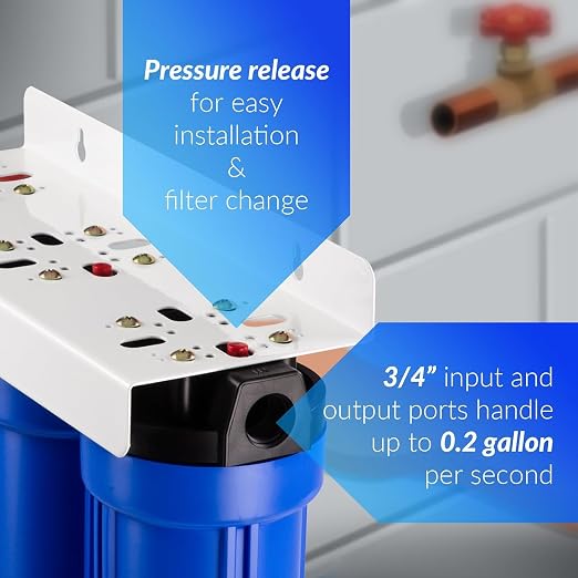 iSpring WCB32O+AHPF12MNPT12X2 Whole House Water Filter System, 3-Stage Water - Image 3