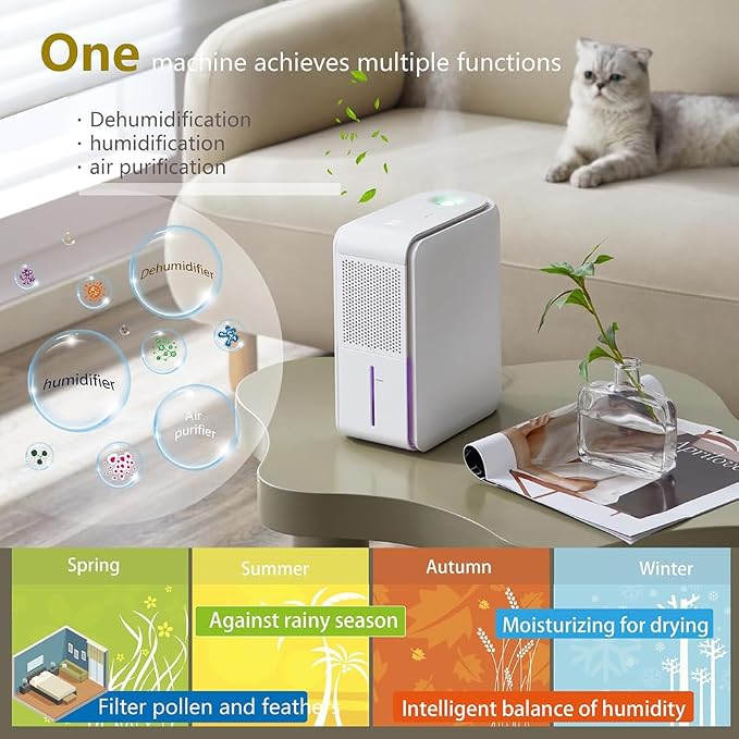 Intelligent Dehumidifier and Humidifier, 4 Humidity Control Modes, 1000ml Large - Image 3