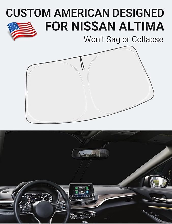 Proadsy Windshield Sun Shade for Nissan Altima 2019-2025 2026 4-Layer Foldable - Image 2