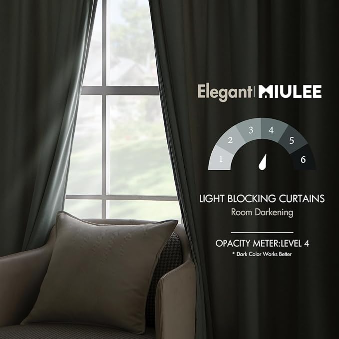 MIULEE Velvet Curtains 84 inches - Luxury Curtains for Bedroom Living Room Room Darkening Thermal Insulated Super Soft Window Drapes Rod Pocket & Back Tab, Misty Blue, W52 x L84 inches, 2 Panels