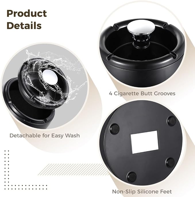 Smokeless Ashtray With Air Purifier And Aroma Diffuser, Negative Ion Generator - Image 6