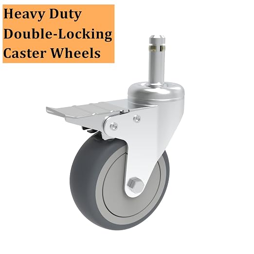 RILIDRI 5-Inch Swivel Stem Caster, 7/16-Inch Stem Diameter Rubber Wheel - Image 9