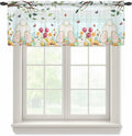 Easter Sheer Valances for Windows 42"x12", Light Filtering Kitchen Curtains by Unknown