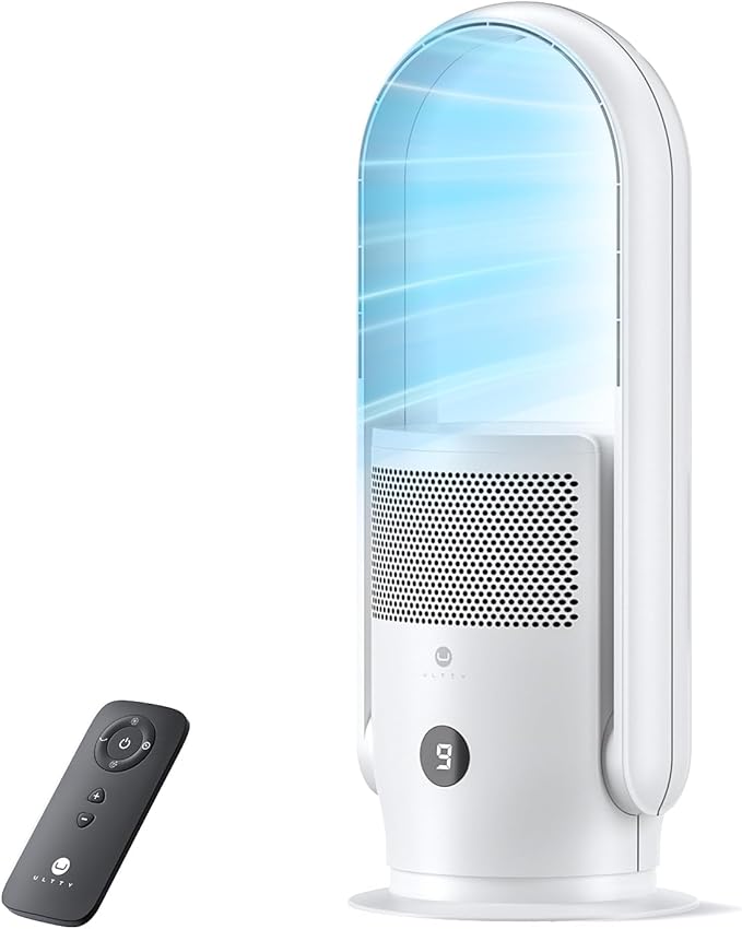 ULTTY Bladeless Tower Fan and Air Purifier Combo, Quiet Oscillating Fan by UULTTY