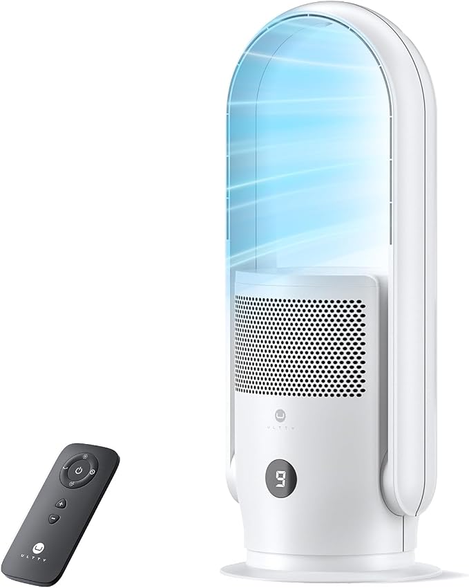 ULTTY Bladeless Tower Fan for Bedroom, Ultra Quiet Standing Fan, 9 Speeds 3 by UULTTY