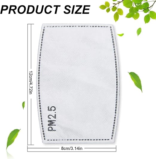 100Pcs PM2.5 Mask Filters 5 Layers Activated Carbon Non-Woven Mask Filters - Image 2