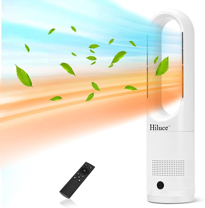 Hiluce All Season Bladeless Fan, 1400W Space Heater & 40W Tower Fan Combo by Hiluce