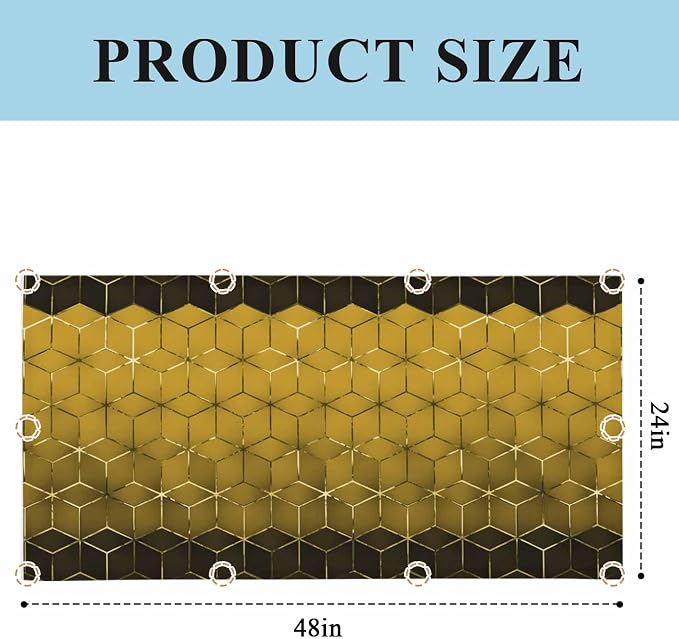 2x4 ft Fluorescent Light Cover for Ceiling Modern Yellow Gradient Geometric - Image 3