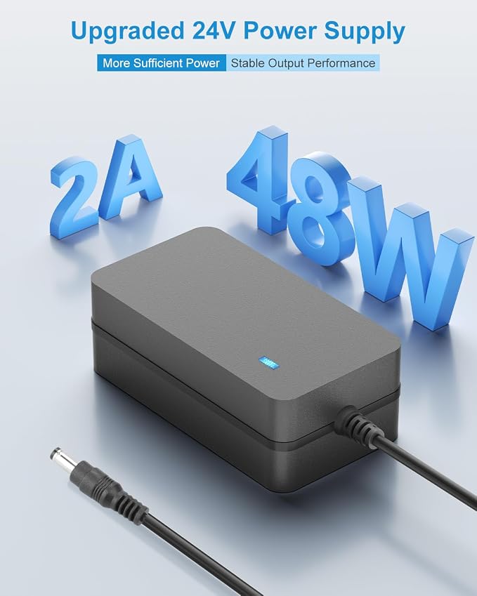 ALITOVE 24 Volt Power Supply 2A 48W 24V Transformer Power Cord AC to DC Adapter - Image 2