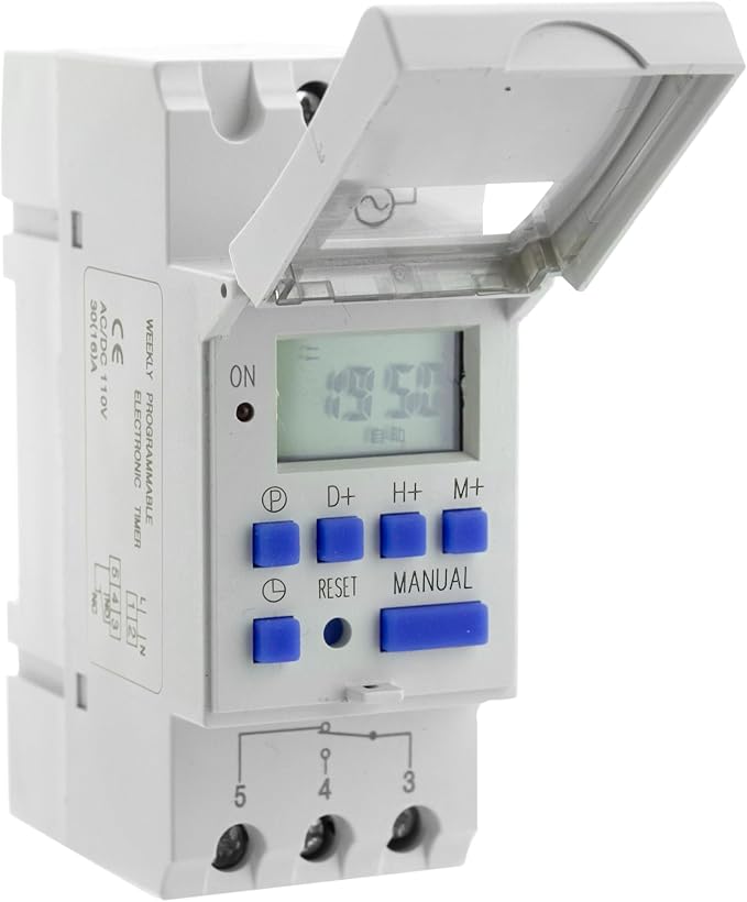 Programmable Timer Relay, HD Display, High Precision, Smart Chip, Power Failure by Shopcorp