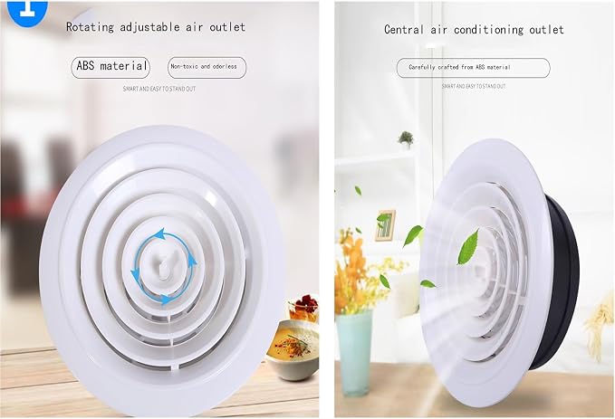 High-Efficiency Fresh Air System Accessories, 75mm Round Black and White ABS - Image 6