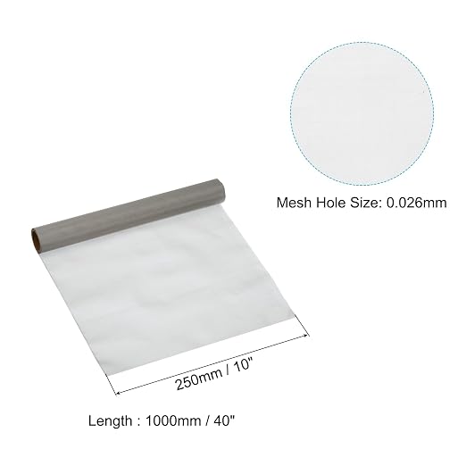 PATIKIL 40" L x 10" W Woven Wire Mesh, 500 Mesh 316L Stainless Steel Air Vent - Image 2