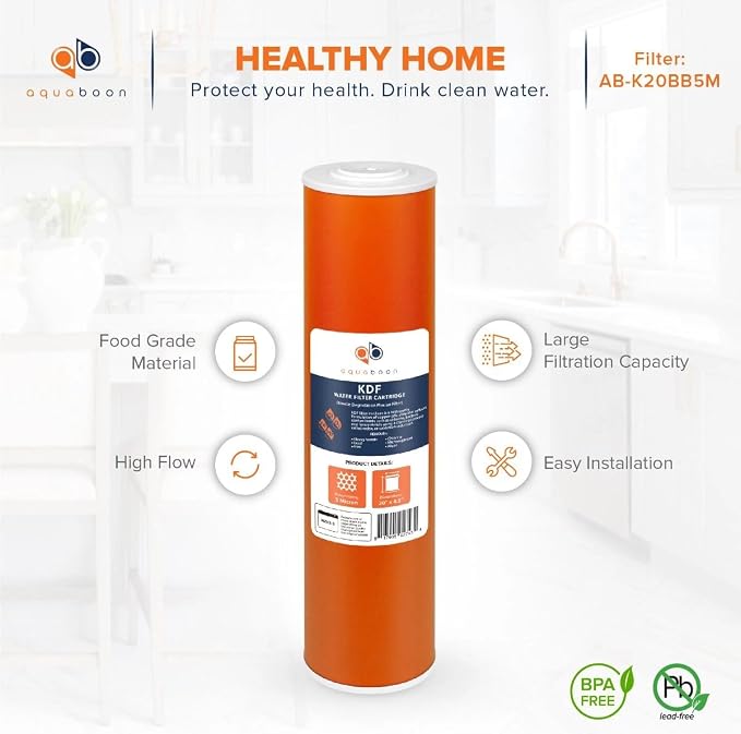 Aquaboon 20x4.5" Whole House Water Filter Cartridge – Premium KDF Heavy Metal & - Image 4