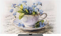 Watercolor Spring Flower Teacup Indoor TV Cover, Elastic TV Screen Protector by Unknown