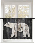 Sheer Curtains 54 Inch Length, Farmhouse Country Vintage Wood Grain Privacy by Unknown