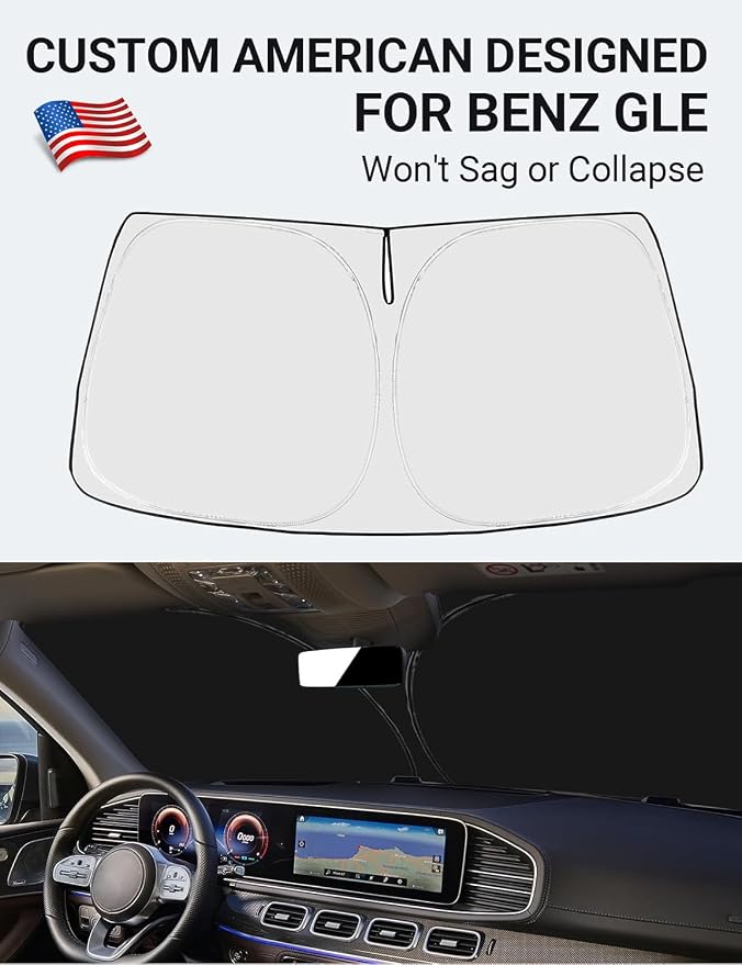 Proadsy Windshield Sun Shade Custom Fit Mercedes Benz GLE 2020-2024 2026 - Image 2