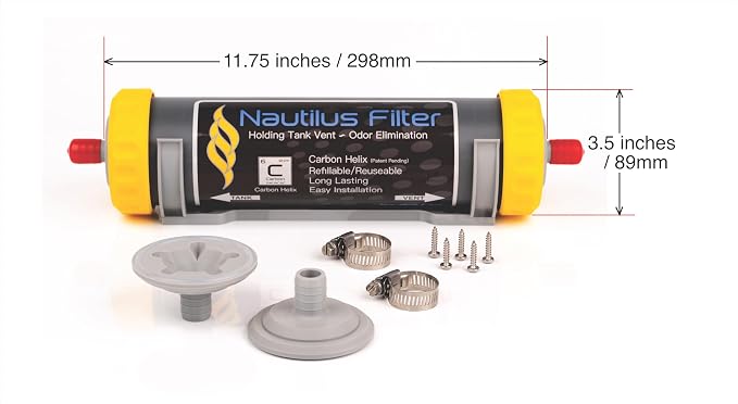 Nautilus Filter™ Holding Tank Vent Odor Elimination Filter, Refillable Carbon - Image 6
