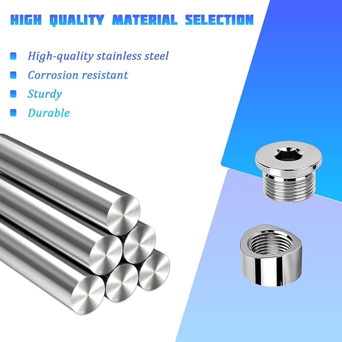 M18X1.5 Car Stepped Mounting Bung and Plugs, Stainless Steel Notched Style - Image 3