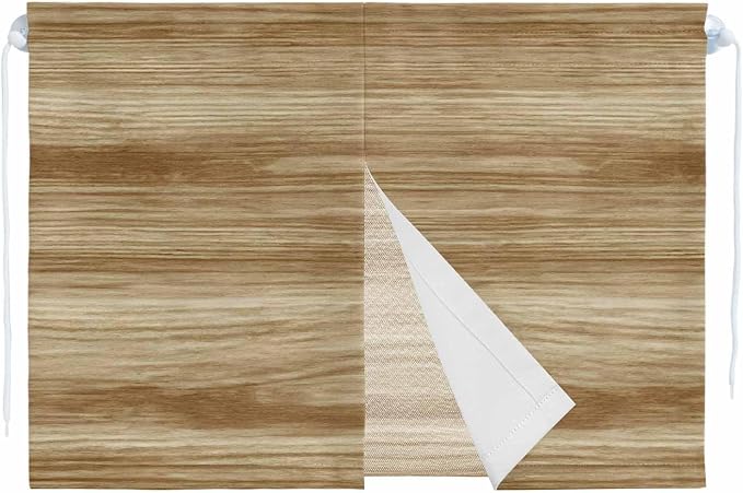 Light Brown Wood Grain Magnetic Double Layer Car Window Shades, Side Window by Unknown