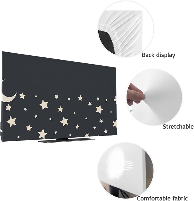 Moon Stars Starry Sky Indoor TV Cover, Elastic TV Screen Protector Cartoon - Image 7