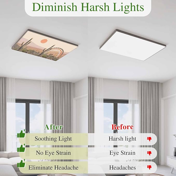 Fluorescent Light Covers for Ceiling Lights Cactus Desert Magnetic Light - Image 5