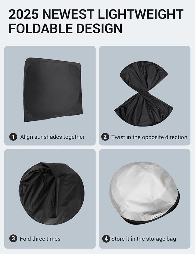 Proadsy 2026 Upgrade Front Windshield Sun Shade Foldable Sunshade Protector - Image 8
