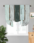 Tie Up Curtains for Windows, Vintage Wooden Retro Art Farmhouse Barns Tie Up by Anzona