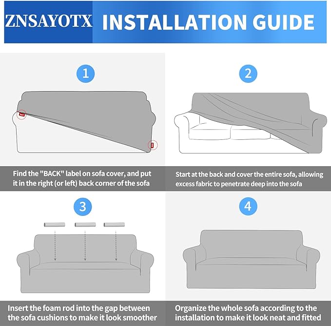 ZNSAYOTX 1 Piece Jacquard Couch Covers for 3 Cushion Couch Living Room High Stretch Sofa Cover Pets Dogs Friendly Anti Slip Thickened Slipcovers Furniture Protector (Large, New Pattern Coffee)