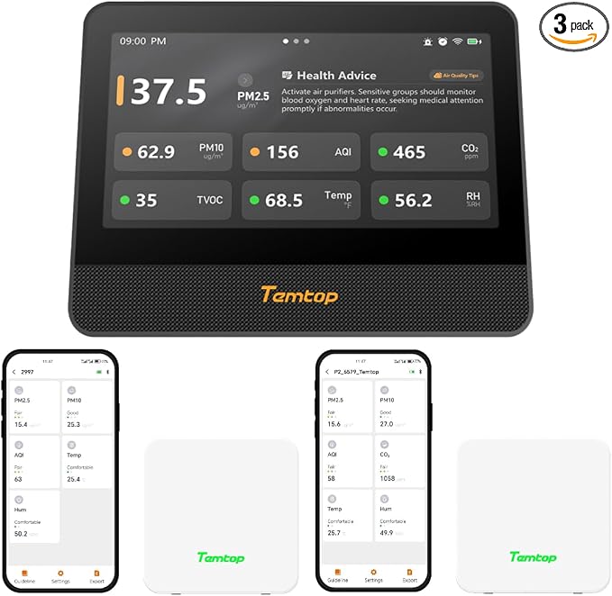 Temtop Complete Home Air Quality Monitoring System – M100 2nd Gen Touchscreen by Temtop
