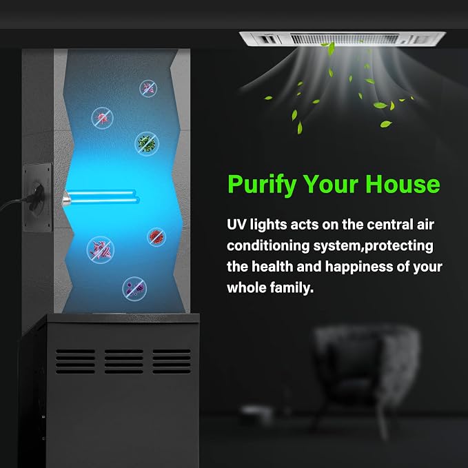 COOSPIDER 9W HVAC UV Light Lamp, Air Purifier - Image 3