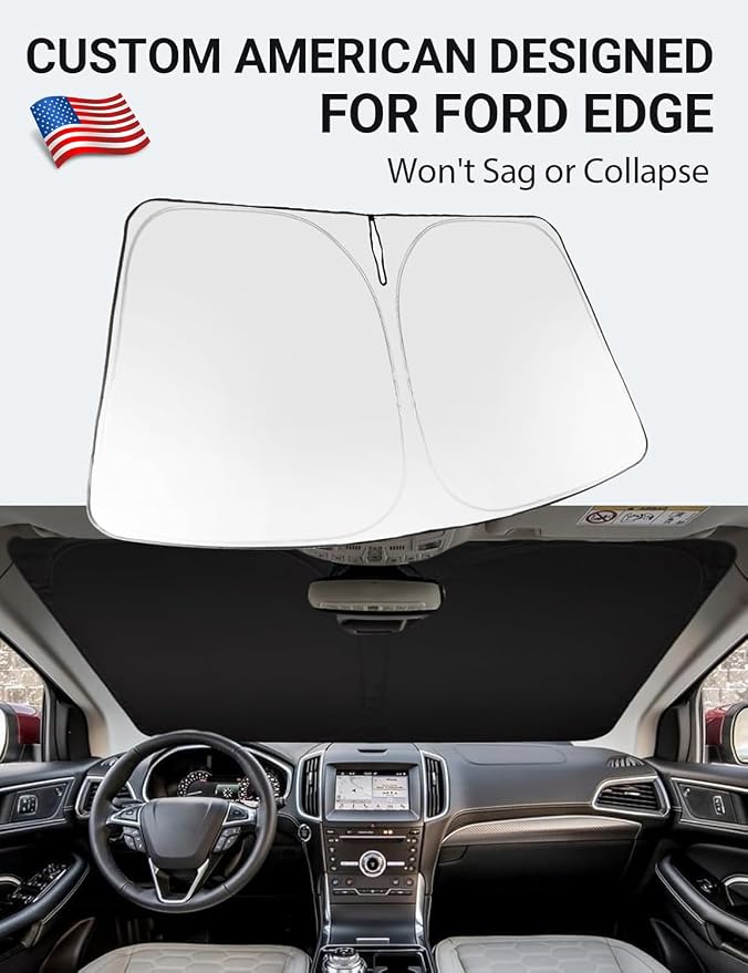 Proadsy 2026 Upgrade Windshield Sun Shade Custom Fit 2015-2024 Ford Edge - Image 2