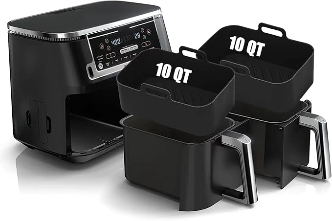 Air Fryer Silicone Liners 10QT for Ninja DZ550 DZ550​GY/DZ302/DZ401, MMH 2Pcs by MMHOfficial