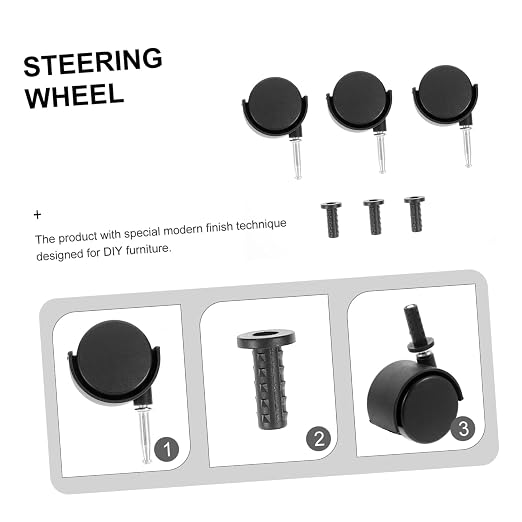 PRETYZOOM 3pcs Premium Plastic Vacuum Cleaner Casters Rotatable Silent - Image 5