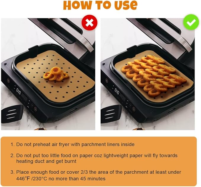 Air Fryer Liners Disposable for Ninja: 150pcs Air Fryer Parchment Paper Liners - Image 6