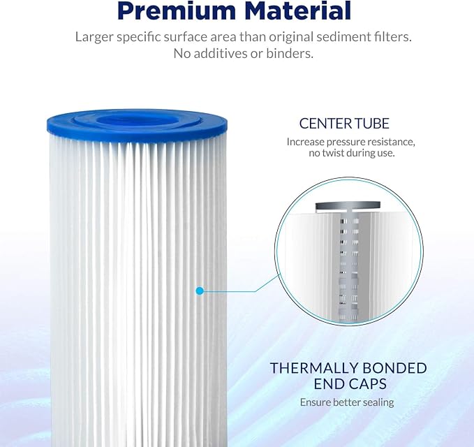 Membrane Solutions 50 Micron Pleated Polyester Sediment Water Filter 10"x2.5" - Image 4