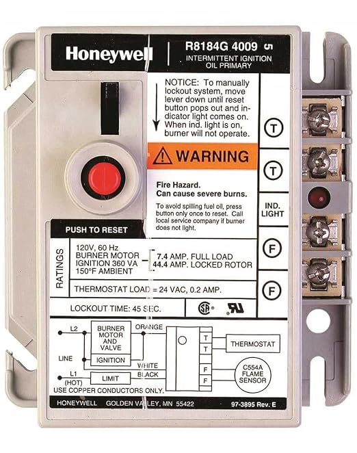 Honeywell R8184G4009 Oil Burner Protectorelay Intermittent Control, 3.5" x 4.7" - Image 4