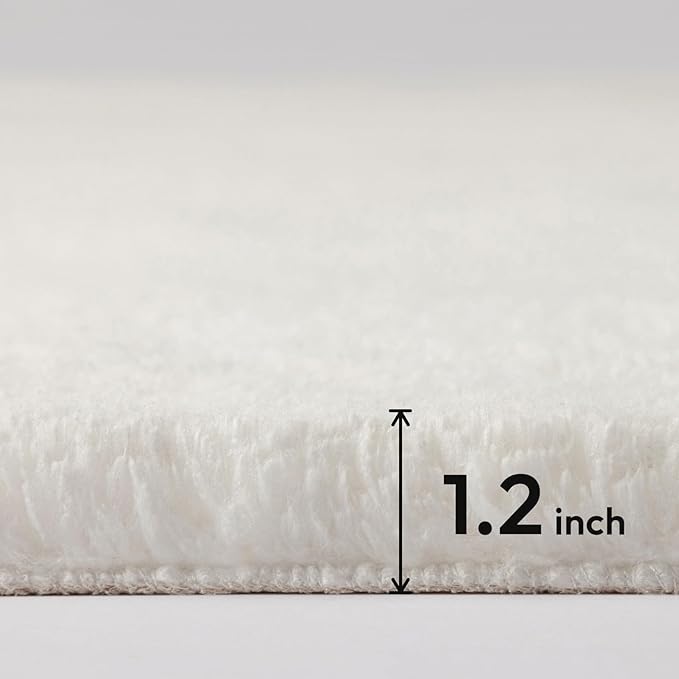 Ashler Faux Fur Rug, Upgraded Soft Faux Rabbit Fur White Area Rugs, 2 x 3 Feet, Machine Washable Nursery Decor Throw Rugs for Bedroom, Kids Room, Living Room