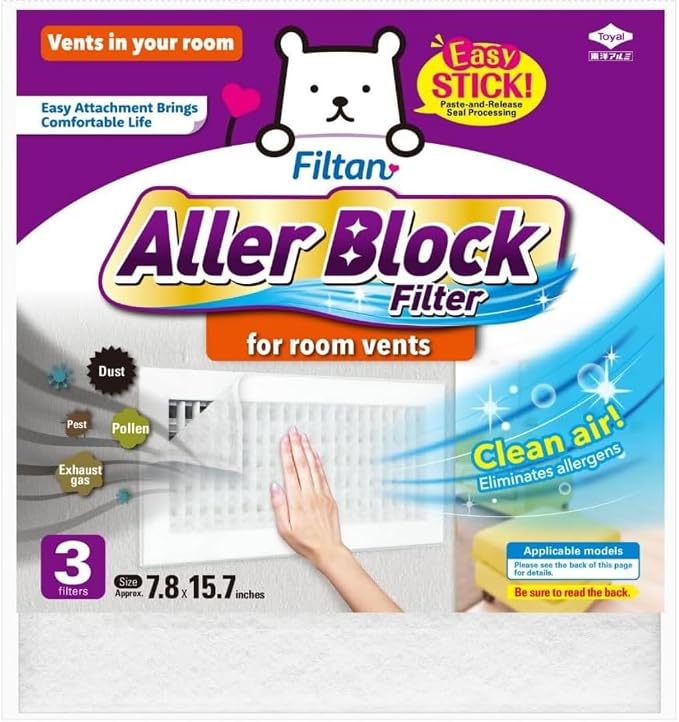 Aller Block Filter for Room Vent – Anti-Allergenic, Captures Dust & Pollen by FILTAN