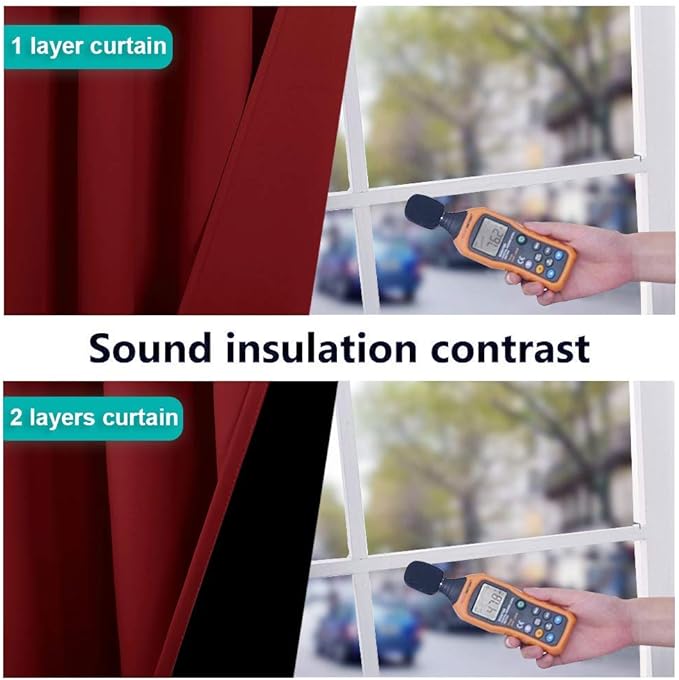 NICETOWN Full Shading Curtains 90 inches Long 2 Panels Set for Windows, Super Heavy-Duty Black Lined Blackout Curtains for Bedroom, Privacy Assured Window Treatment (Burgundy Red, 52 inches W)