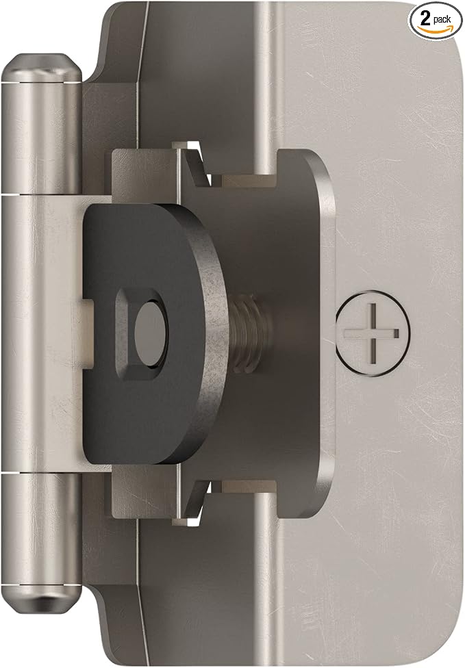 Amerock | Double Demountable Cabinet Hinge | 1/2 inch Overlay Hinge | Burnished by Amerock
