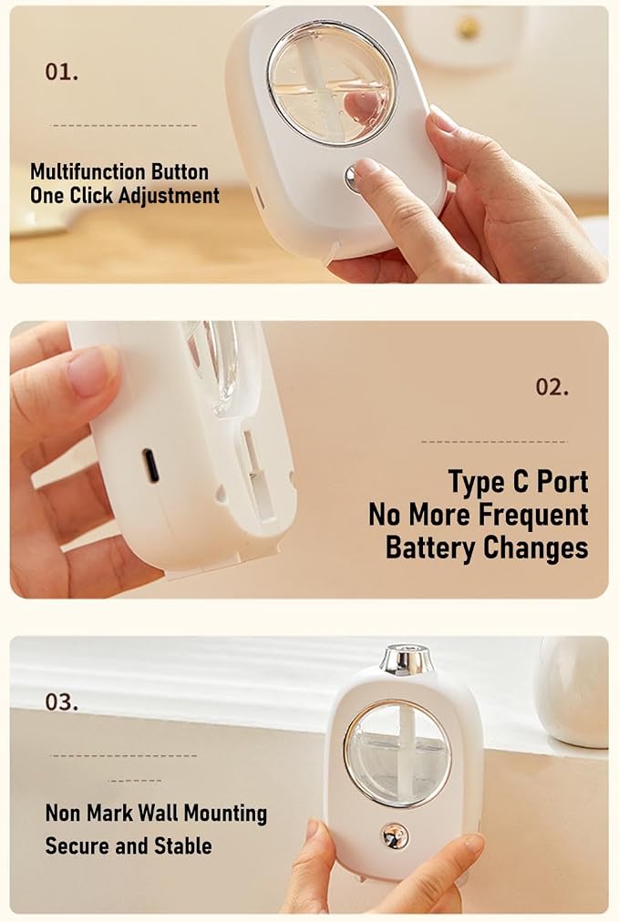 ZJchao Wall Mounted Essential Oil Diffuser Automatic Aromatherapy Humidifier - Image 4