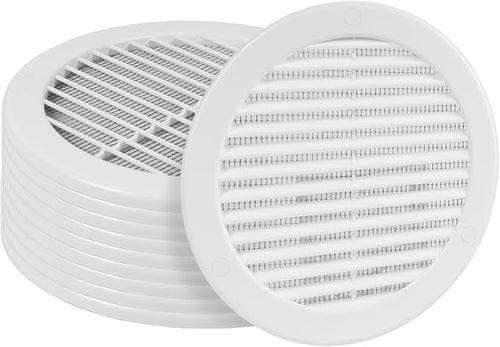 10-Pack 6" Round Air Vent Cover – White Plastic Soffit Air Vent Deflector by HVACOV