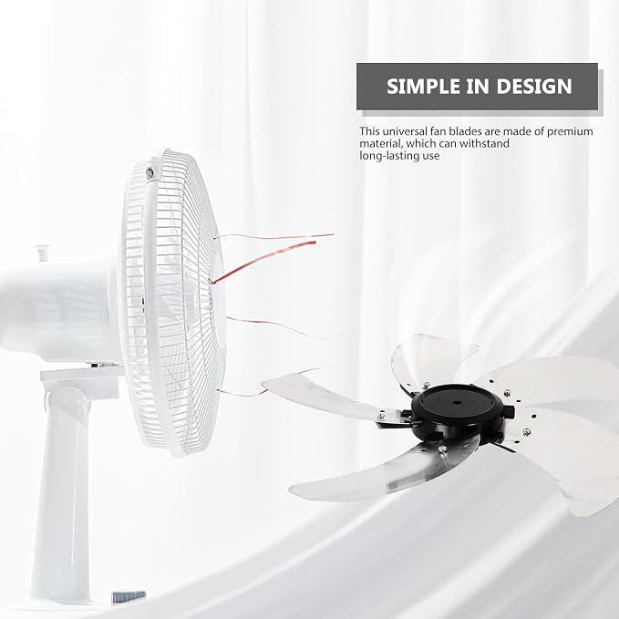 Ciieeo 16.9 Inch Electric Fan Blades Replacement 5 Leaves Metal Fan Blade - Image 7